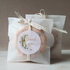 Über dem Mond Boho Gold Dust & Clouds Runder Aufkleber