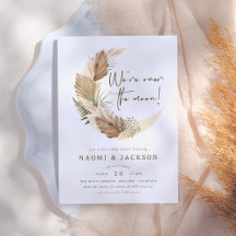 Über dem Mond Boho Pampas Paare Babydusche