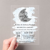 Über dem Mond | Boys Baby Dusche Acryleinladungen (Insitu (Handheld))