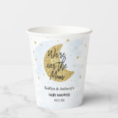 Über dem Mond | Boys Baby Dusche Pappbecher (Rückseite)