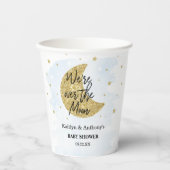 Über dem Mond | Boys Baby Dusche Pappbecher (Vorderseite)