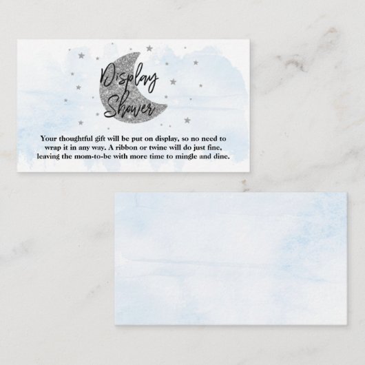 Über dem Mond | Boys Baby Shower Showdusche Begleitkarte (Vorne/Hinten)