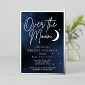 Über dem Mond Brautparty echtes Silber Folieneinladung (Stehend vorne)