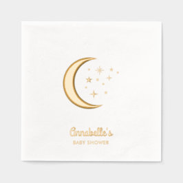 Über dem Mond Celestial Gold Baby Shower Napkins Servietten Mit Folie