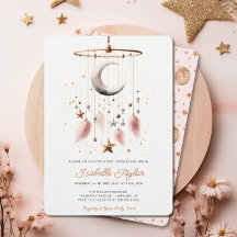 Über dem Mond Celestial Pink Girl Babydusche Chic