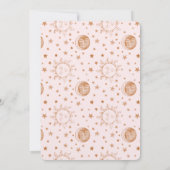 Über dem Mond Celestial Pink Girl Babydusche Chic Einladung (Rückseite)