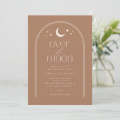 Über dem Mond Clay Boho Kinderdusche Einladung (Stehend Vorderseite)