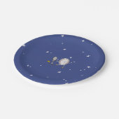 Über dem Mond ddle Diddle Babydusche Pappteller (Schrägansicht)