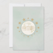 Über dem Mond | Dreamy Greenery Gold Baby Shower Einladung (Rückseite)