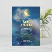 Über dem Mond Dusche Geburtstagseinladung Einladung (Stehend Vorderseite)