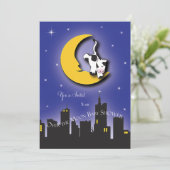 Über dem Mond | Einladung der Babydusche (Stehend Vorderseite)