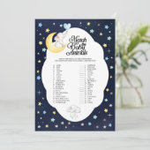 Über dem Mond-Elefant passt das Spiel der Babys Einladung (Stehend Vorderseite)