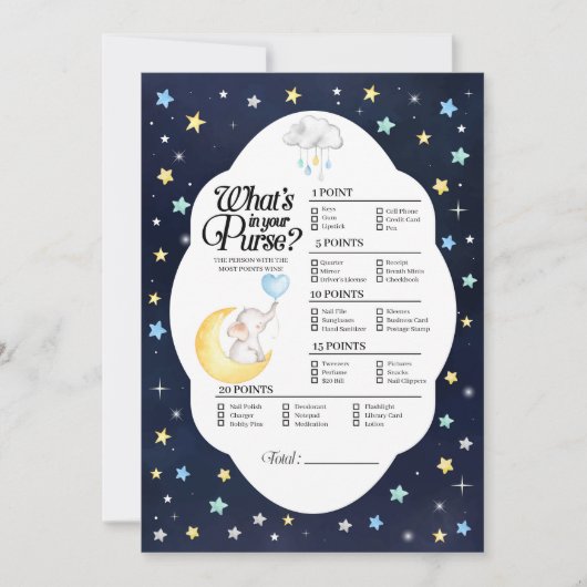 Über dem Mond Elefant, was in deinem Handspiel ist Einladung (Vorderseite)