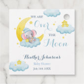 Über dem Mond Elefantenjunge Dusche Geschenkanhänger (Rückseite)