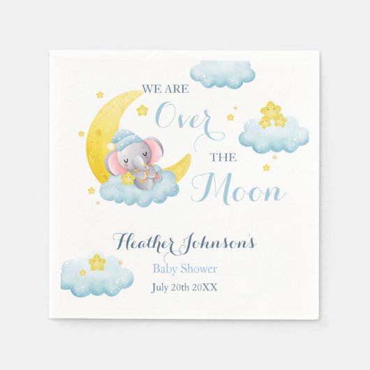 Über dem Mond Elefantenjunge Dusche Serviette (Vorderseite)