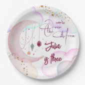 Über dem Mond Fatasy-Kindergeburtstag Pappteller (Vorderseite)