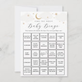 Über dem Mond finden Sie die Baby Bingo Game Card Einladung (Vorderseite)
