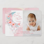 Über dem Mond Foto Geburtserklärung Ankündigung (Vorne/Hinten)
