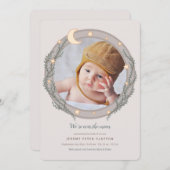 Über dem Mond Foto Geburtserklärung Ankündigung (Vorne/Hinten)