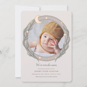 Über dem Mond Foto Geburtshinweis Ankündigung