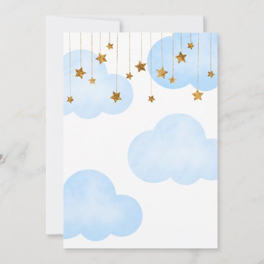 Über dem Mond funkelnder Kindergeburtstag Einladung (Rückseite)