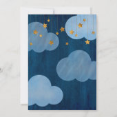 Über dem Mond funkelnder Kindergeburtstag Einladung (Rückseite)