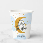 Über dem Mond funkelnder Kindergeburtstag Pappbecher (Vorderseite)