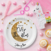 Über dem Mond funkelnder Kindergeburtstag Pappteller (Party)