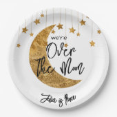 Über dem Mond funkelnder Kindergeburtstag Pappteller (Vorderseite)