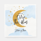 Über dem Mond funkelnder Mondmond Kindergeburtstag Serviette (Vorderseite)