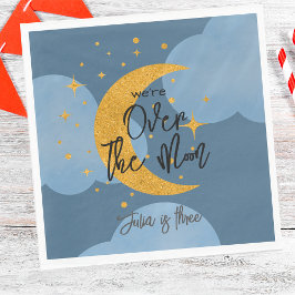 Über dem Mond funkelnder Mondmond Kindergeburtstag Serviette