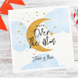 Über dem Mond funkelnder Mondmond Kindergeburtstag Serviette