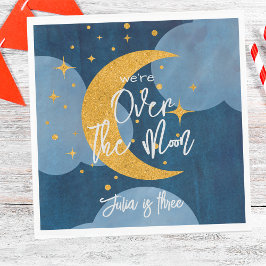 Über dem Mond funkelnder Mondmond Kindergeburtstag Serviette
