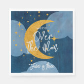 Über dem Mond funkelnder Mondmond Kindergeburtstag Serviette (Vorderseite)