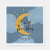 Über dem Mond funkelnder Mondmond Kindergeburtstag Serviette (Vorderseite)