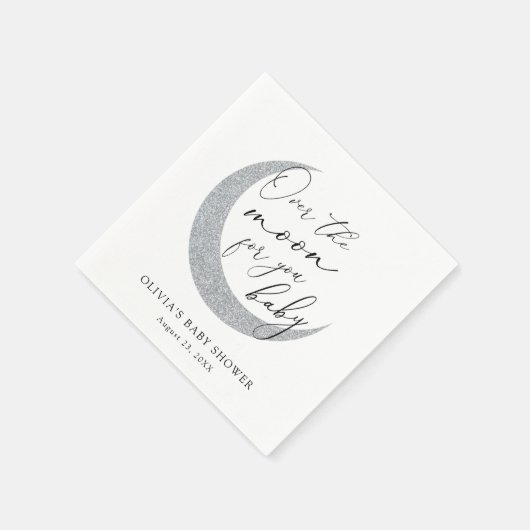 Über dem Mond für Sie Baby Dusche Napkins Serviette (Ecke)