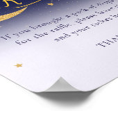 Über dem Mond Girl Babydusche Windeln Raffelzeiche Poster (Ecke)