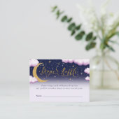 Über dem Mond-Girl-Babyduschenspuler Begleitkarte (Stehend Vorderseite)