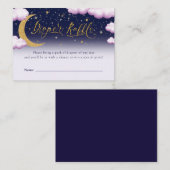 Über dem Mond-Girl-Babyduschenspuler Begleitkarte (Vorne/Hinten)