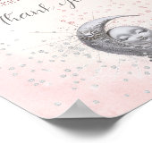 Über dem Mond Girl Duschkabine Windeln Raffelzeich Poster (Ecke)