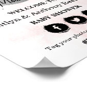 Über dem Mond | Girls Baby Dusche Begrüßungszeiche Poster (Ecke)