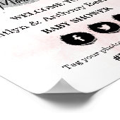 Über dem Mond | Girls Baby Dusche Begrüßungszeiche Poster (Ecke)