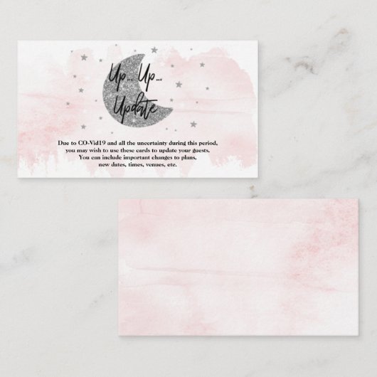 Über dem Mond | Girls Baby Shooting Cards Begleitkarte (Vorne/Hinten)