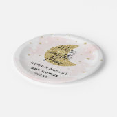 Über dem Mond | Girls Baby Shower Paper Plate Pappteller (Schrägansicht)