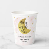 Über dem Mond | Girls Baby Shower Pappbecher (Rückseite)