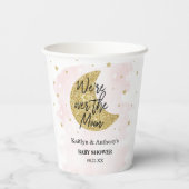 Über dem Mond | Girls Baby Shower Pappbecher (Rückseite)