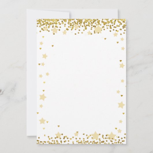 Über dem Mond Gold Baby Dusche Einladung (Rückseite)