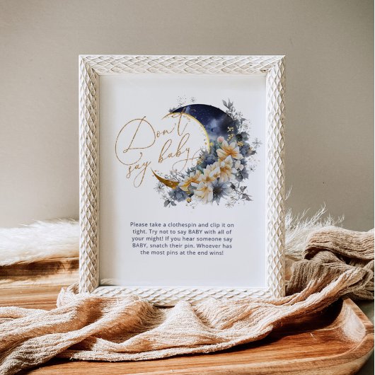 Über dem Mond Gold Dont sagen Babyspiel Poster