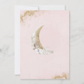 Über dem Mond Gold Pink Baby Girl Dusche Einladung (Rückseite)