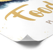 Über dem Mond Gold Sterne Blue Food Poster (Ecke)